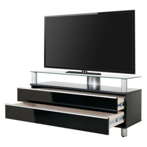 Comoda TV Dasano MDF/aluminiu, negru, 120 x 55 x 40 cm