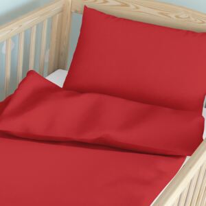 Goldea lenjerie pătuț din bumbac pentru copii - roșu 90 x 120 și 40 x 60 cm