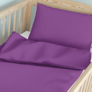 Goldea lenjerie pătuț din bumbac pentru copii - violet 90 x 120 și 40 x 60 cm