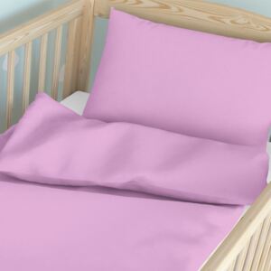 Goldea lenjerie pătuț din bumbac pentru copii - roz 90 x 130 și 40 x 60 cm