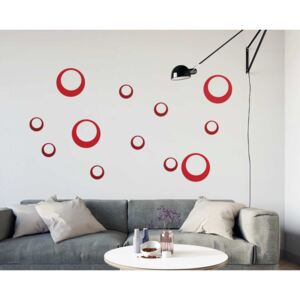 GLIX Decorative circles - autocolant de perete Rosu 60 x 40 cm