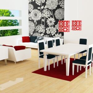 Fototapet Bimago - Black and white floral pattern + Adeziv gratuit 350x270 cm