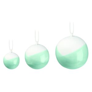 Set 3 globuri de Crăciun din porțelan chinezesc Kähler Design Nobili, verde
