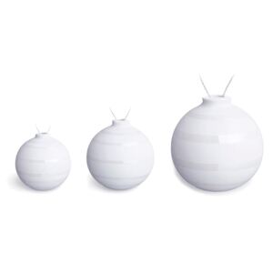 Set 3 globuri de Crăciun din ceramică Kähler Design Omaggio, alb