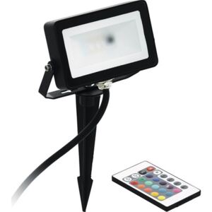 Proiector cu LED RGBW integrat Eglo Faedo 10W 700 lumeni IP44, incl. telecomanda