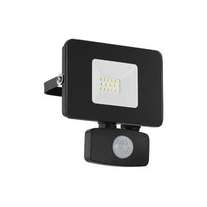 Proiector cu senzor si LED integrat Eglo Faedo 10W 900 lumeni IP44, lumina rece, negru