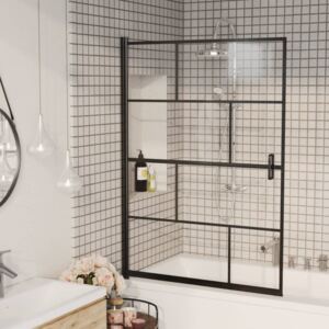 Cabină de duș, negru, 100x140 cm, ESG