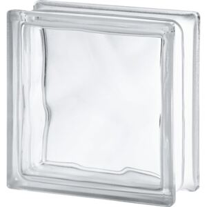 Caramida din sticla Seves Glassblock nor alba 19x19x8 cm