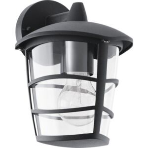 Aplica felinar in jos Aloria E27 max. 1x60W, pentru exterior IP44, aluminiu/negru