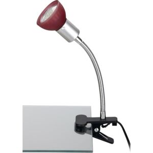 Lampa de birou Ledo GU10 3W, bec LED inclus, argintiu/rosu