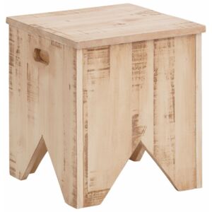 Scăunel cu spațiu de depozitare din lemn masiv de pin Støraa Marilyn, crem