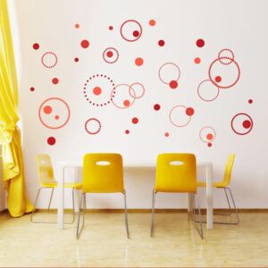 GLIX Circles - autocolant de perete Rosu deschis 3 x 30 x 55 cm