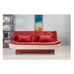 Canapea extensibilă Ersi, alb-roșu