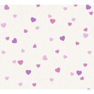 Tapet de hartie pentru copii model inimioare roz 10,05x0,53 m