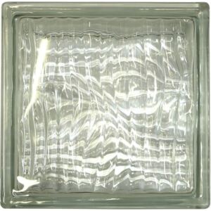 Caramida de sticla Seves Glassblock 19x19x8 cm valuri