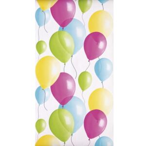 Tapet vlies pentru copii model baloane roz/verde/galben 10,05x0,53 m