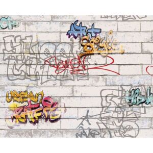 Tapet de hartie Boys & Girls model graffiti gri 10,05x0,53 m