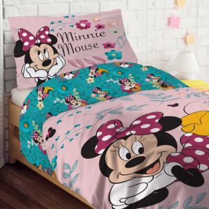 Lenjerie de pat Happy Minnie pentru fetite roz