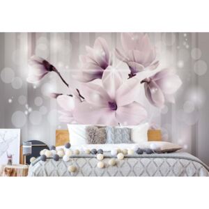 Fototapet - Magnolia Flowers Sparkles Pink Modern Design Papírová tapeta - 184x254 cm