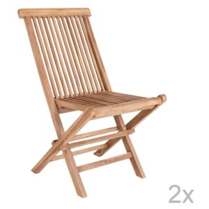 Set 2 scaune din lemn de tec, potrivite pentru exterior House Nordic Toledo
