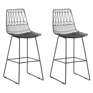 Set de 2 scaune de bar Crestline, negre, 114,5 x 48 x 57 cm