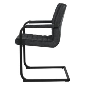 [en.casa]® Set 6 scaune bucatarie, en.casa, 86 x 60 cm, piele sintetica, forma ergonomica, negru