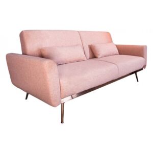 Canapea extensibila roz din poliester si metal 210 cm Bellezza Dusty Invicta Interior
