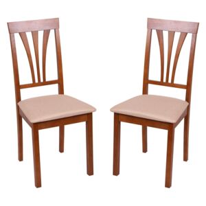 Set 2 scaune Wooden 7 Lemn Walnut Brighton Beige