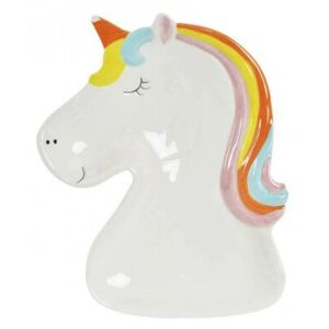 Unicorn Tava decorativa unicorn, Ceramica, Alb