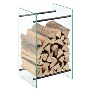 Suport lemne foc Oshawa Glas, 40x60x35cm, otel/sticla securizata, transparent/negru - P71901950