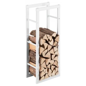 Suport lemne foc Kasan 2, 40 x 100 x 25 cm, otel, alb - P71406186