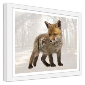 CARO Imagine în cadru - Small Fox 40x30 cm Alb