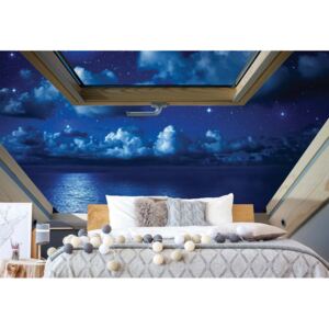 Fototapet - Dreamy Night Sky 3D Skylight Window View Vliesová tapeta - 416x254 cm