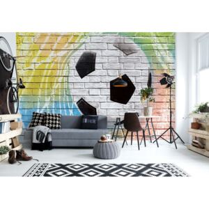 Fototapet GLIX - Football Graffiti Brick Wall + adeziv GRATUIT Tapet nețesute - 312x219 cm
