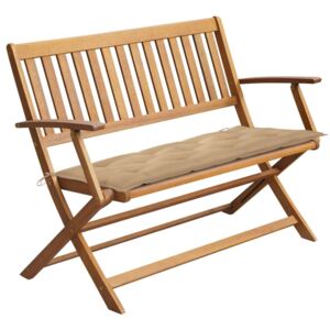 Bancă de grădină cu pernă, 120 cm, lemn masiv de acacia