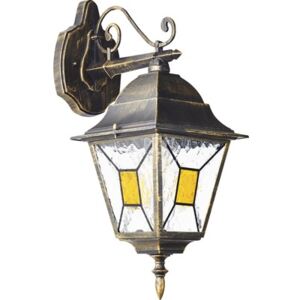 Aplica felinar in jos Janel E27 max. 1x60W, pentru exterior IP44, negru/auriu