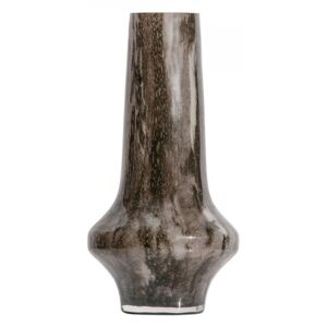 Vaza maro/neagra din sticla 36 cm Mid Century