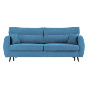 Canapea extensibilă cu 3 locuri și spațiu pentru depozitare Cosmopolitan design Brisbane, 231 x 98 x 95 cm, albastru