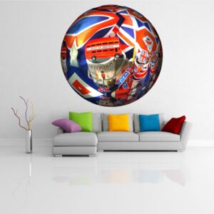 Sticker perete Globe London 3D
