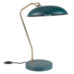 Lampa de birou din metal verde si detalii aurii Liam Teal