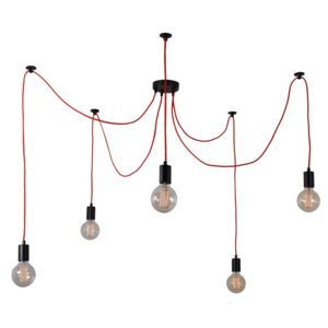 Lustra Spider Lamp 5 Globes RED cables