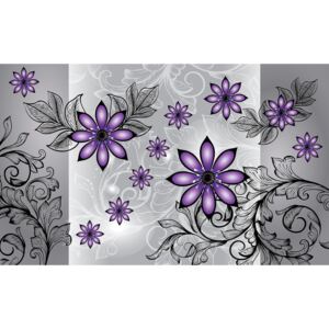 Fototapet vlies: Flori violet (model) - 416x254 cm