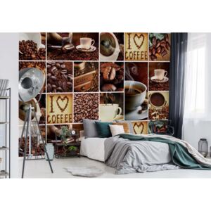 Fototapet - I Love Coffee Squares Vliesová tapeta - 368x254 cm