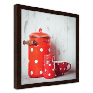 CARO Imagine în cadru - Red Dishes 20x20 cm Maro