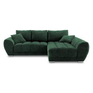 Canapea extensibilă cu înveliș de catifea Windsor & Co Sofas Nuage, pe partea dreaptă, verde