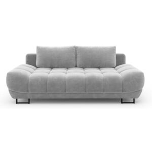 Canapea extensibilă cu înveliș de catifea cu 3 locuri Windsor & Co Sofas Cirrus, gri deschis