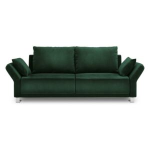 Canapea extensibilă cu înveliș de catifea cu 3 locuri Windsor & Co Sofas Pyxis, verde