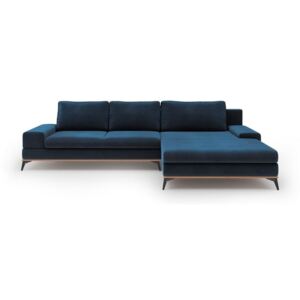 Canapea extensibilă tip colțar cu șezlong pe partea dreaptă Windsor & Co Sofas Astre, albastru