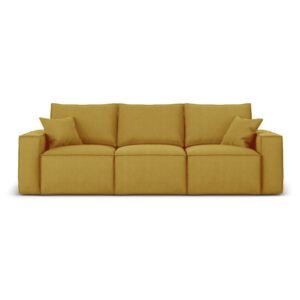 Canapea cu 3 locuri Cosmopolitan Design Miami, galben muștar