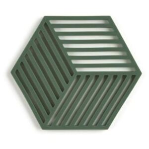 Suport din silicon pentru vase fierbinți Zone Hexagon, verde închis